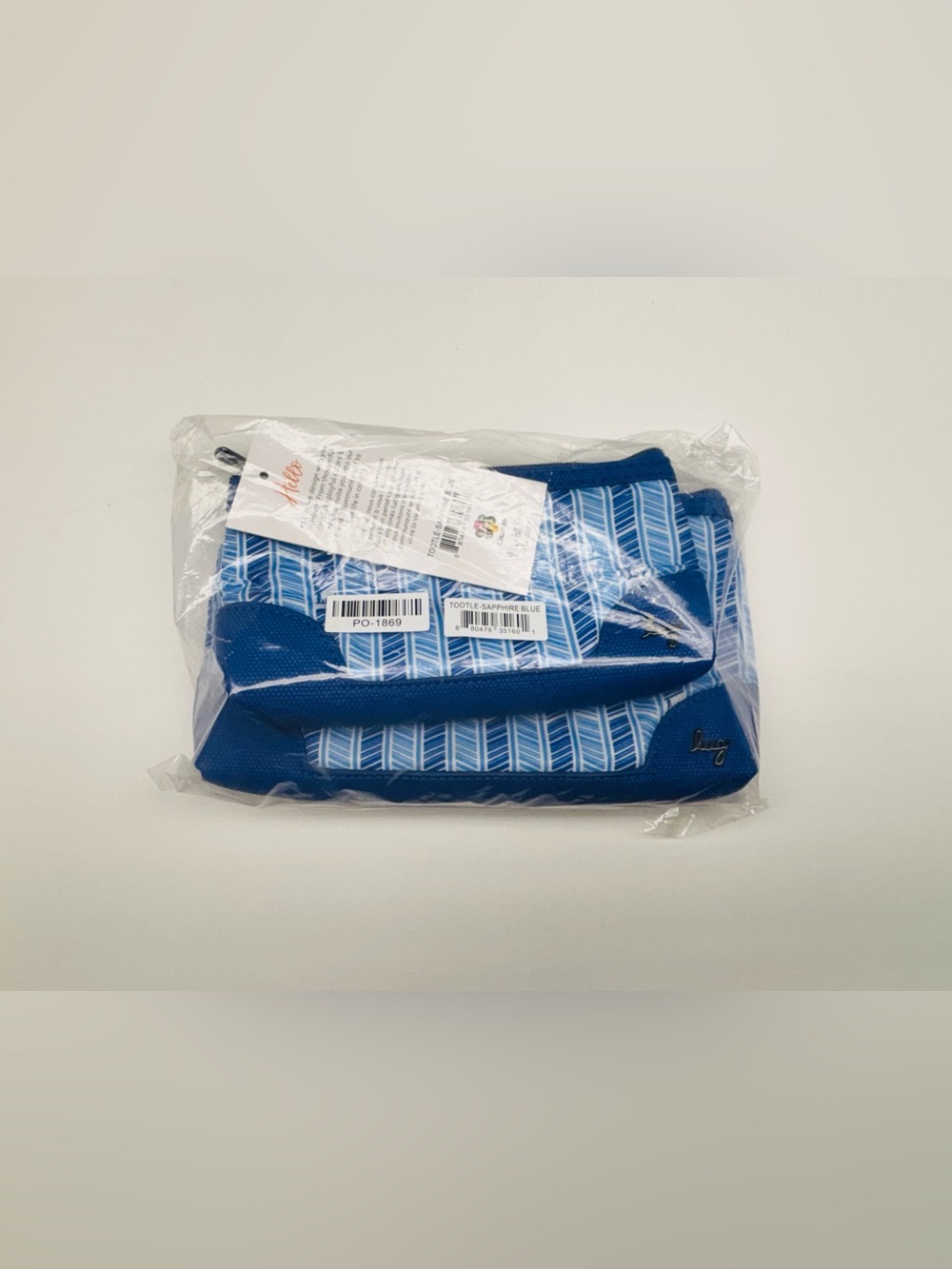 NWT Lug SAPPHIRE TOOTLES Cosmetic Bag Set of (2) Matte Luxe Trim